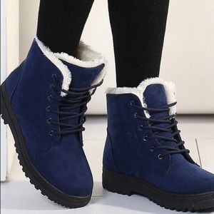 Blue Fuzzy Boots